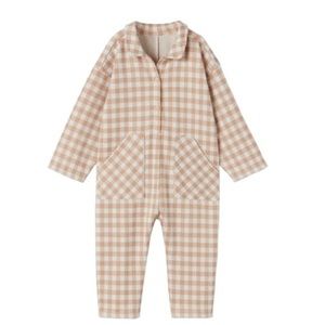 Zara checkered utility jumpsuit size 2-3 years